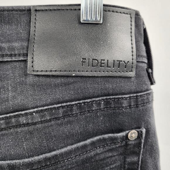 Fidelity Denim Torino Black Slim Jeans 5-Pockets Zipper Button Fly Men's Size 38 - Picture 3 of 11